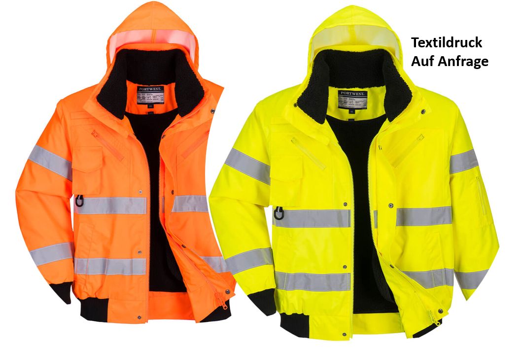 Safestyle Pilotjacke / Winterjacke – Warnschutzjacke Orange, Polyester, Neuzustand